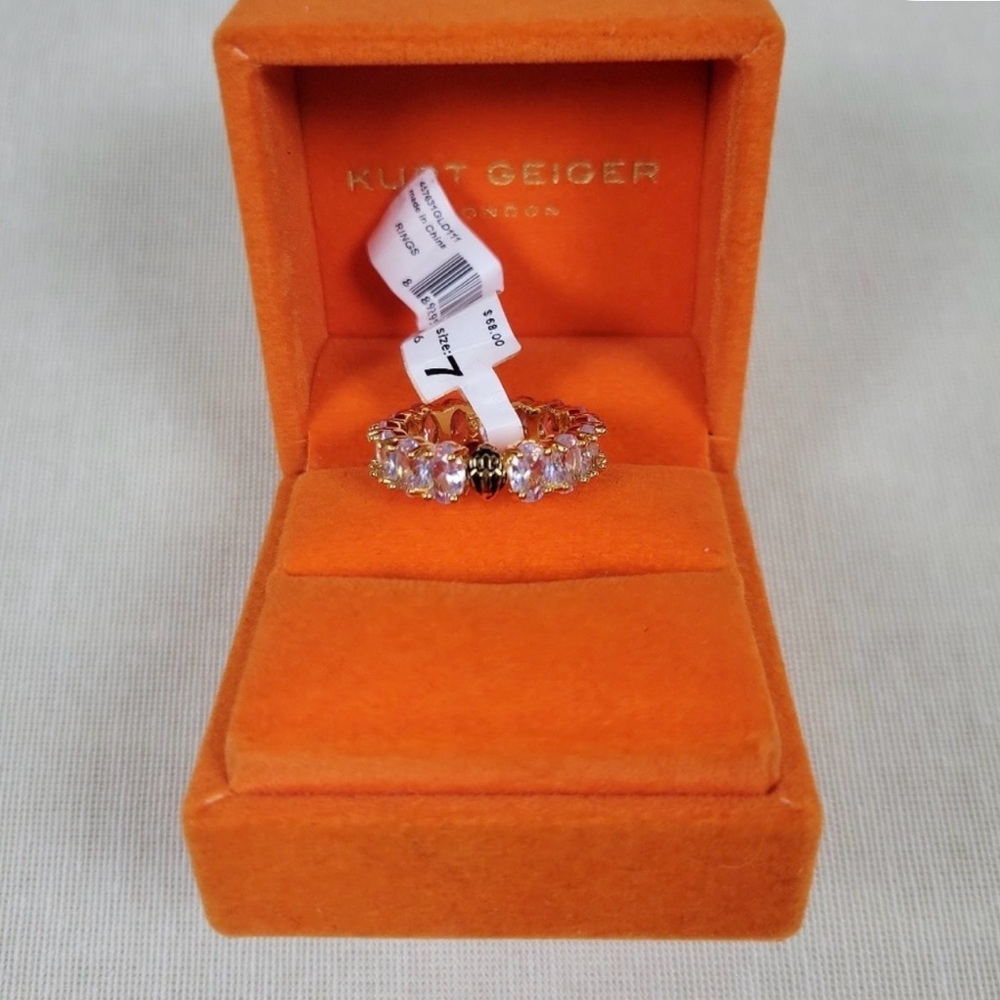 NWT Kurt Geiger 🦅Elegant Gold and Silver Women's Ring Size 7 w/ 🎁 - Picture 2 of 4